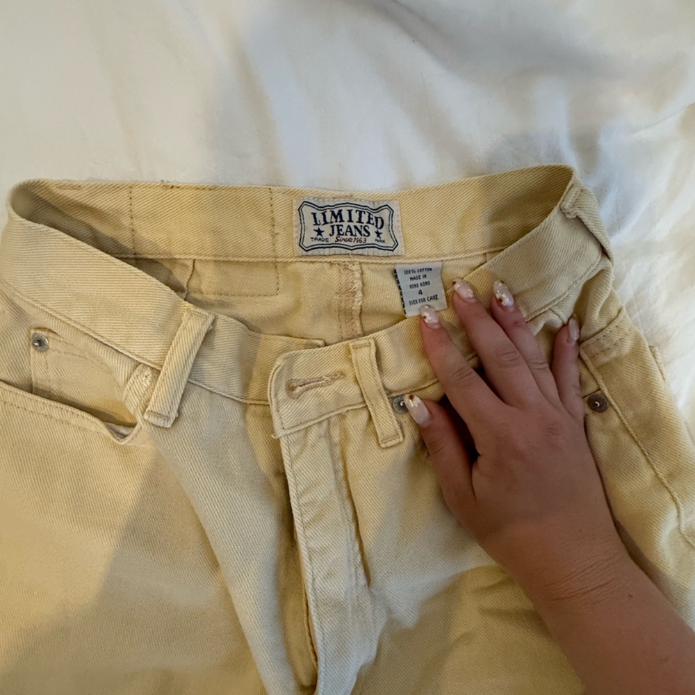 90s The Limited Light Yellow Jeans Y2K Vintage